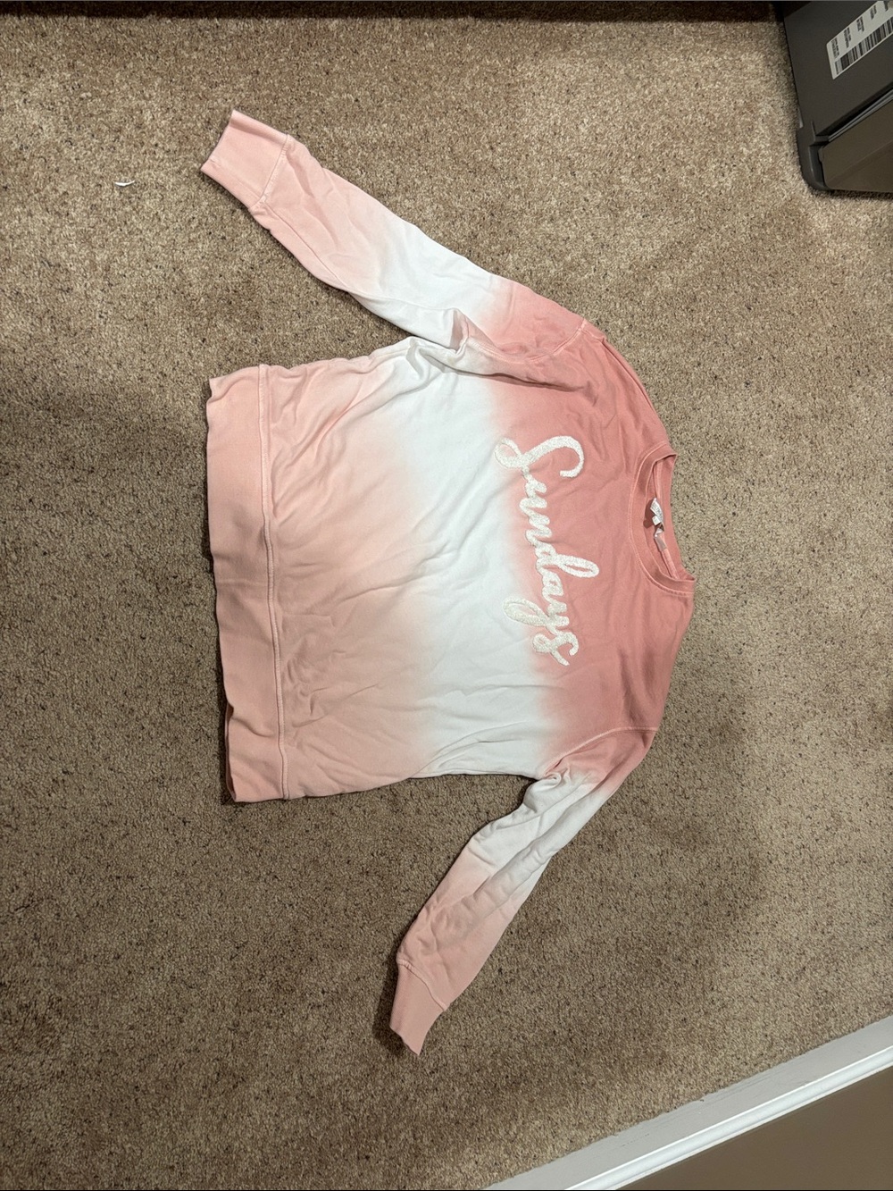 Shiraleah Pink & White Ombre 'Sundays' Crewneck Sweater